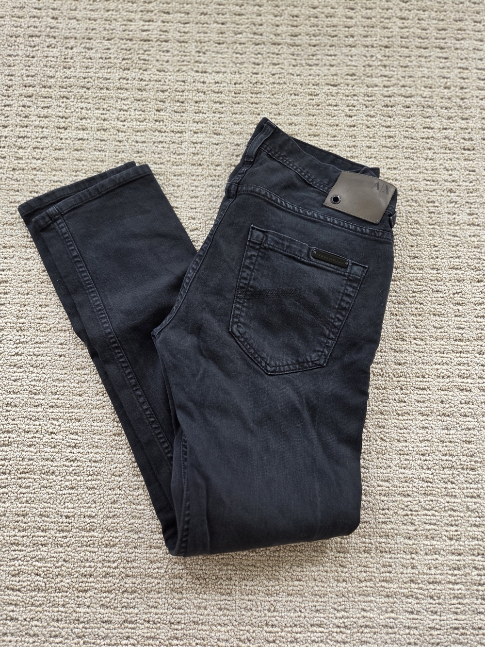 Armani Exchange Men's Jeans in Washed Black
